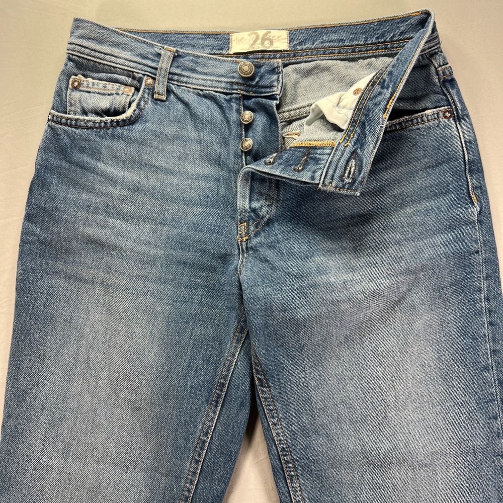 We The Free People Jeans Womens 26 Straight Leg Raw Hem Cutoff (Fits 28x27)